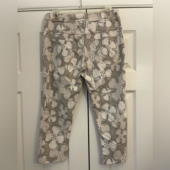 Glory Milano Floral Cropped Pants Made in Italy Size Medium - Picture 2 of 9